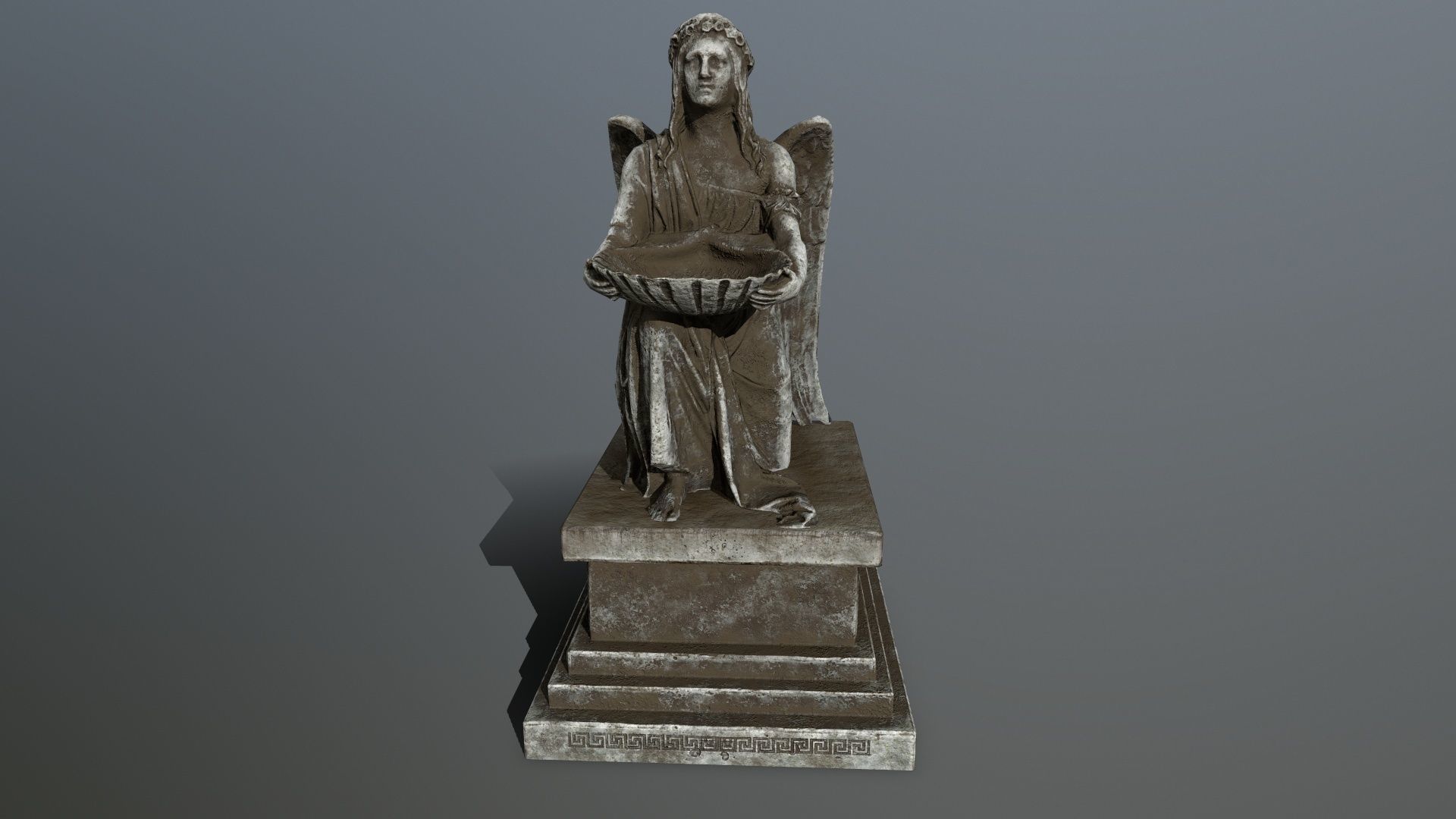 Angel Statue Low-poly 3D model_3