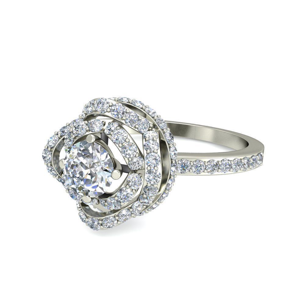 Women solitaire ring 3dm stl render detail 3D print model 3D print model_4