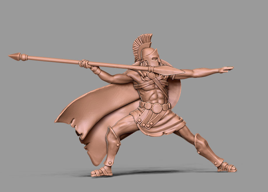 Spartan bundle I - 4 miniatures 35mm scale 3D print model_5