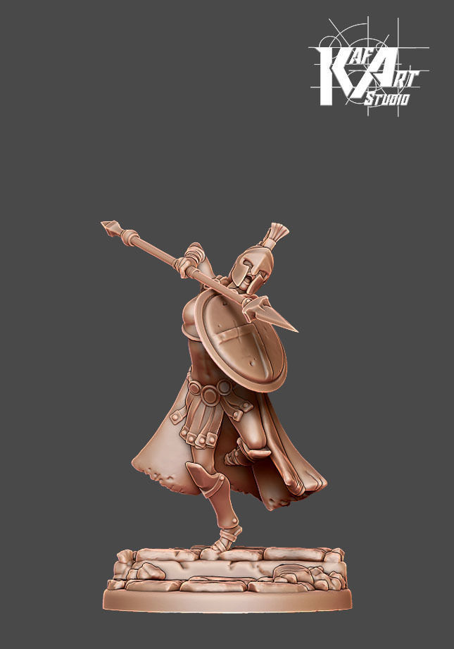 Spartan bundle I - 4 miniatures 35mm scale 3D print model_34