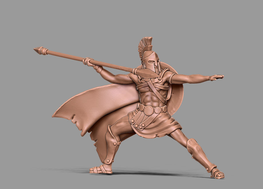 Spartan bundle I - 4 miniatures 35mm scale 3D print model_6