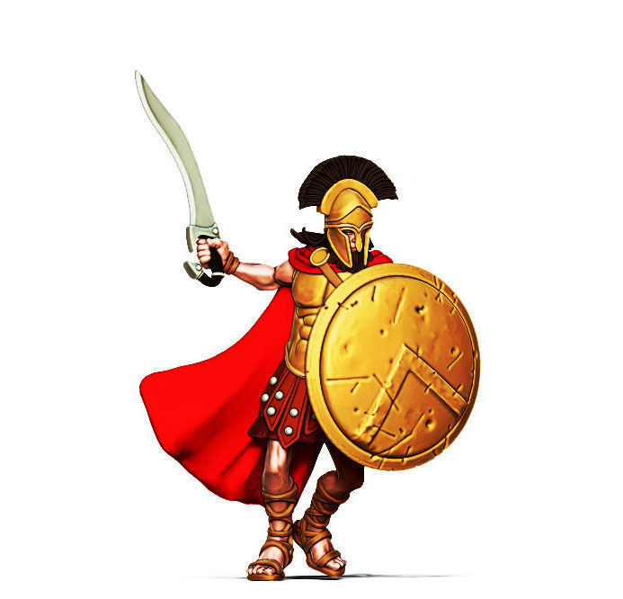 Spartan bundle I - 4 miniatures 35mm scale 3D print model_27