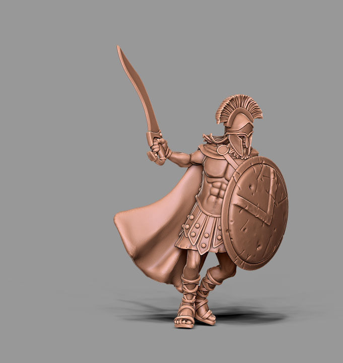 Spartan bundle I - 4 miniatures 35mm scale 3D print model_17