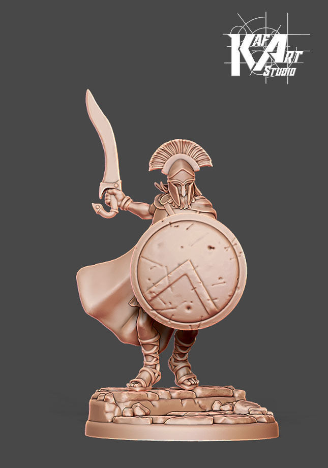 Spartan bundle I - 4 miniatures 35mm scale 3D print model_39