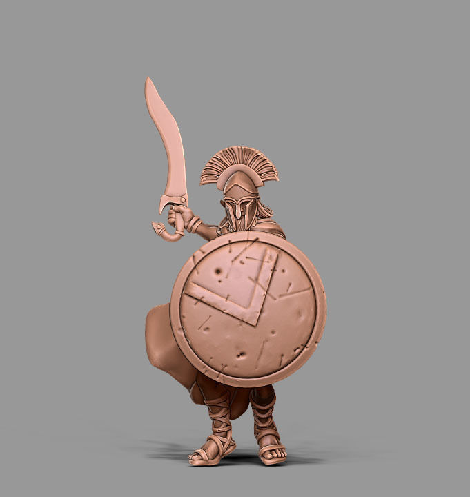 Spartan bundle I - 4 miniatures 35mm scale 3D print model_15