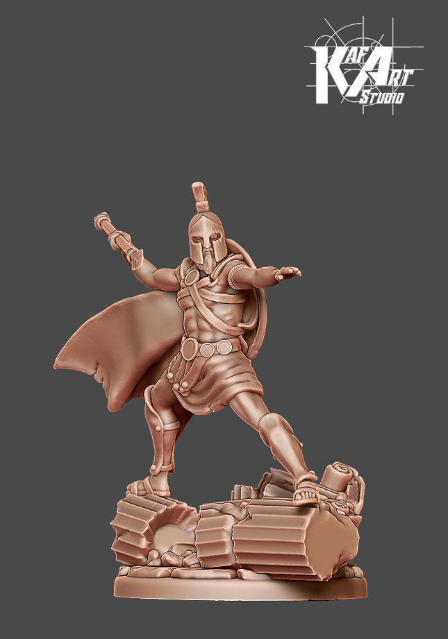 Spartan bundle I - 4 miniatures 35mm scale 3D print model_37
