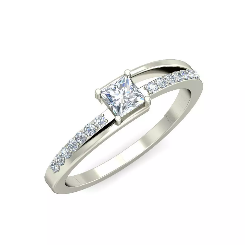 Women solitaire ring 3dm stl render detail 3D print model 3D print model_0