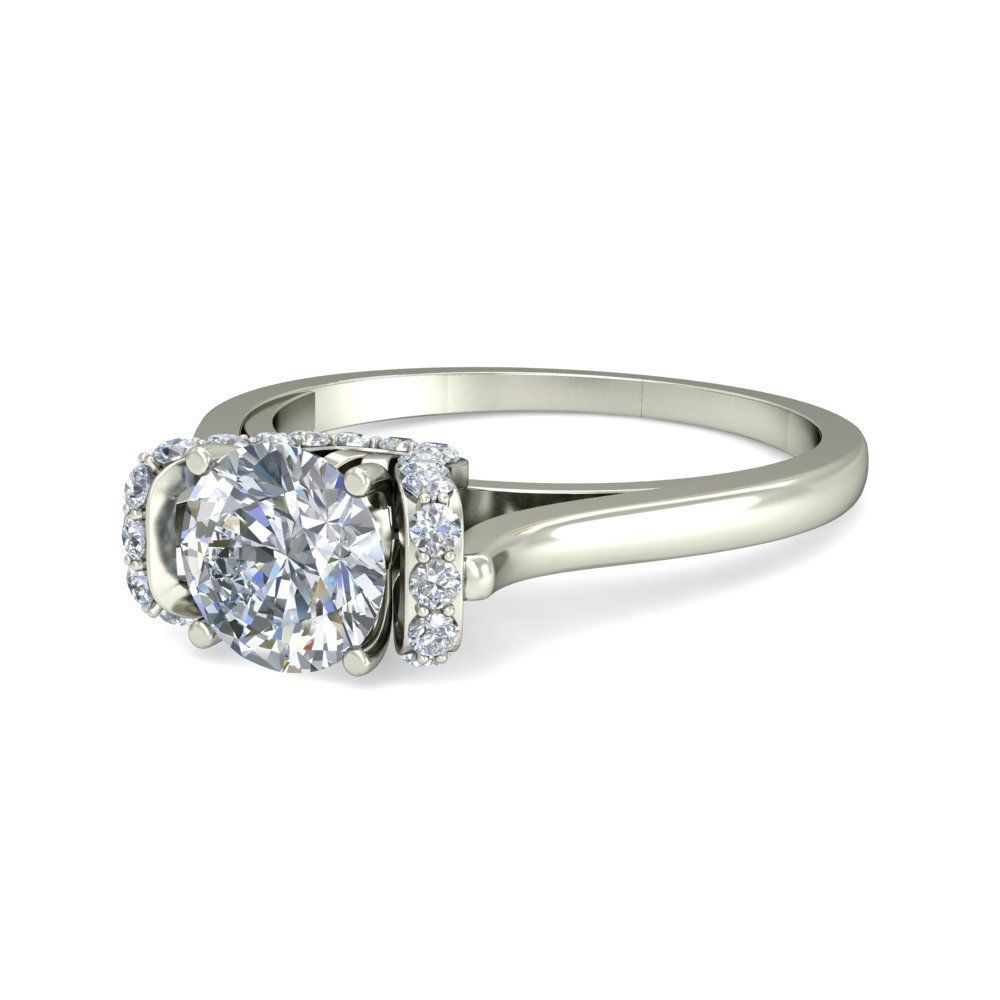 Women solitaire ring 3dm stl render detail 3D print model 3D print model_4