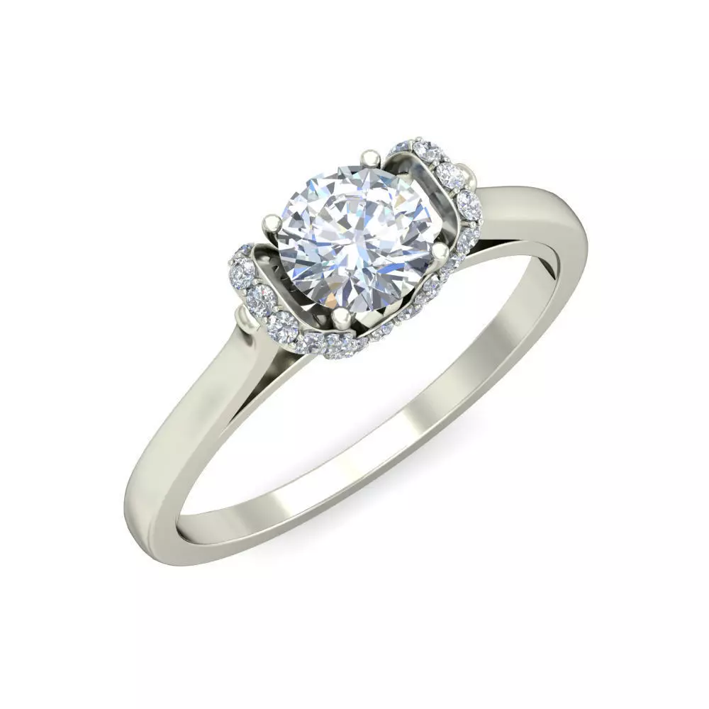 Women solitaire ring 3dm stl render detail 3D print model 3D print model_0