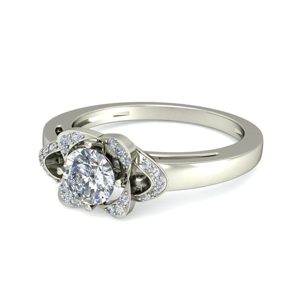 Women solitaire ring 3dm stl render detail 3D print model 3D print model_4