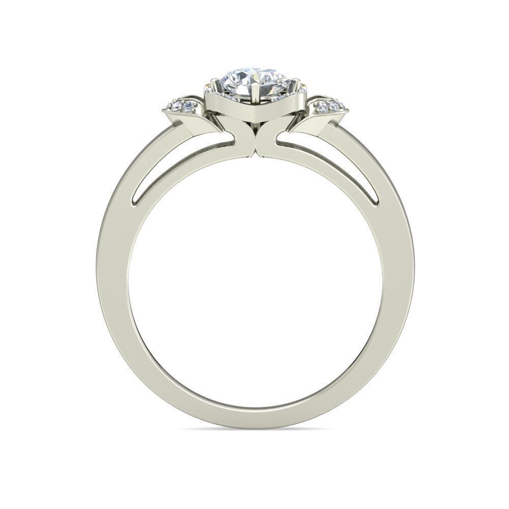 Women solitaire ring 3dm stl render detail 3D print model 3D print model_1