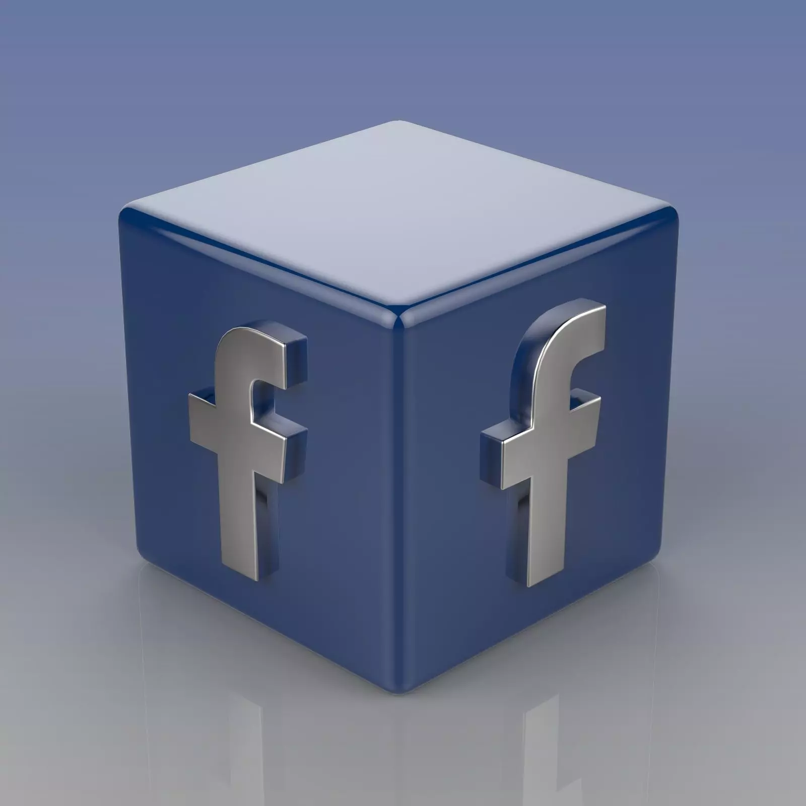 Facebook Logo Low-poly 3D model_0