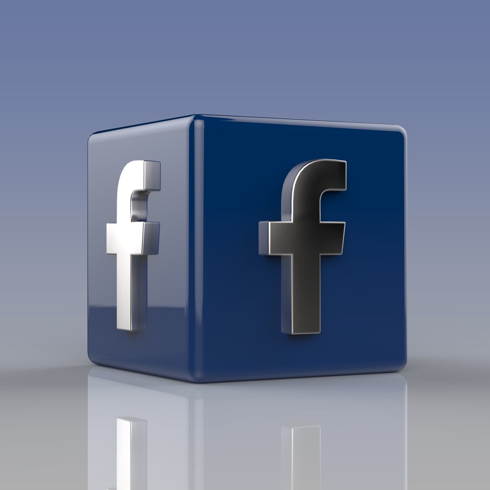 Facebook Logo Low-poly 3D model_2