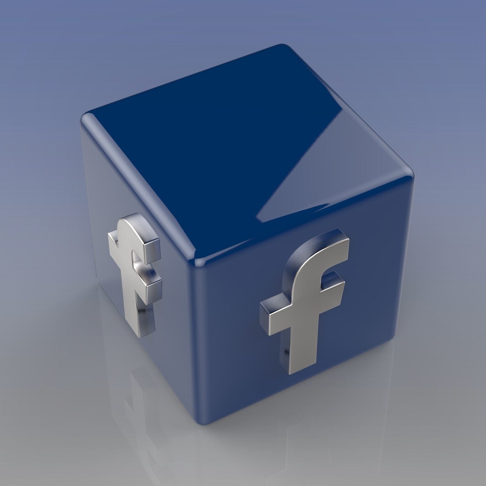 Facebook Logo Low-poly 3D model_3