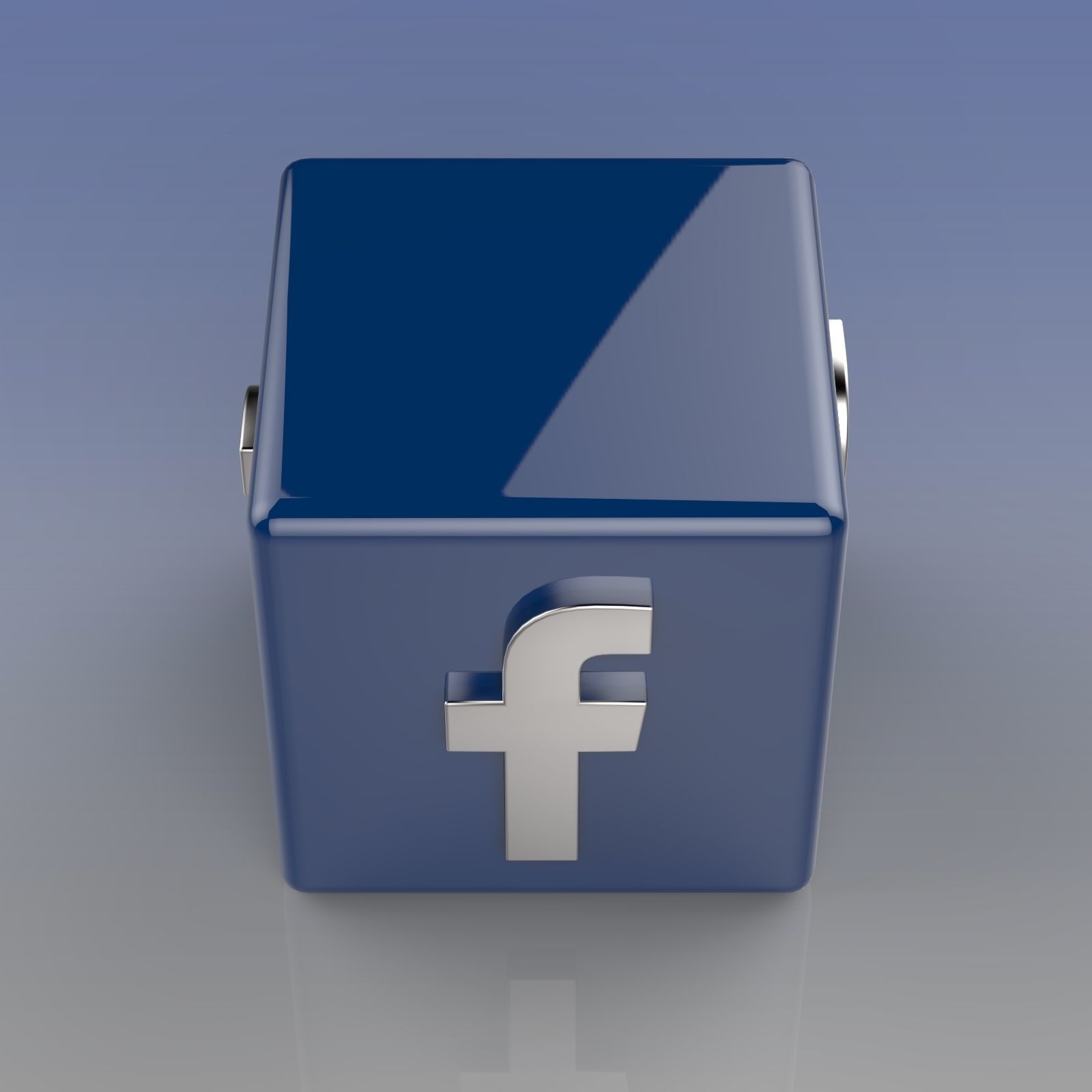 Facebook Logo Low-poly 3D model_5