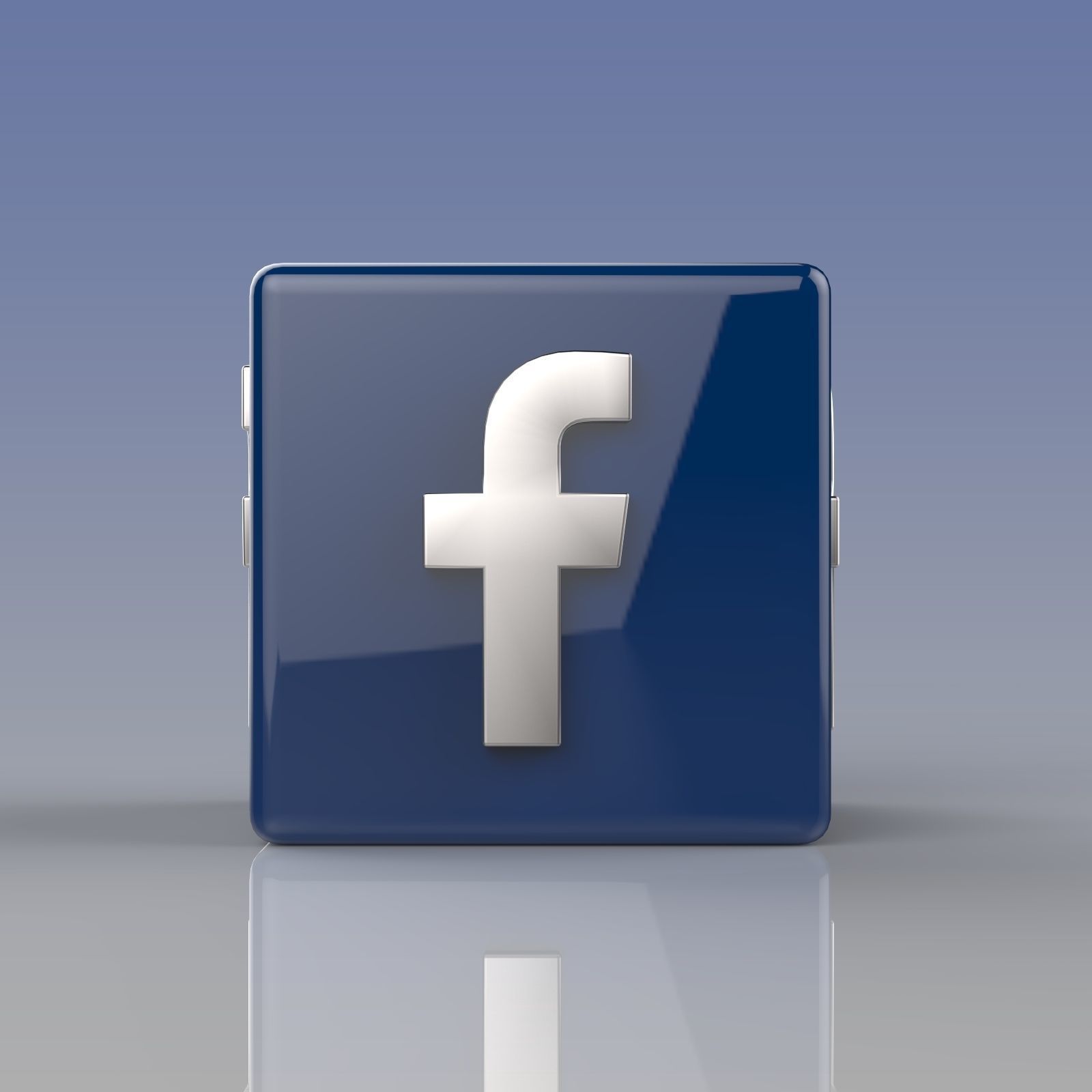 Facebook Logo Low-poly 3D model_4