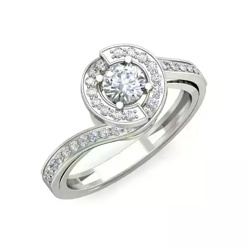 Women solitaire ring 3dm stl render detail 3D print model