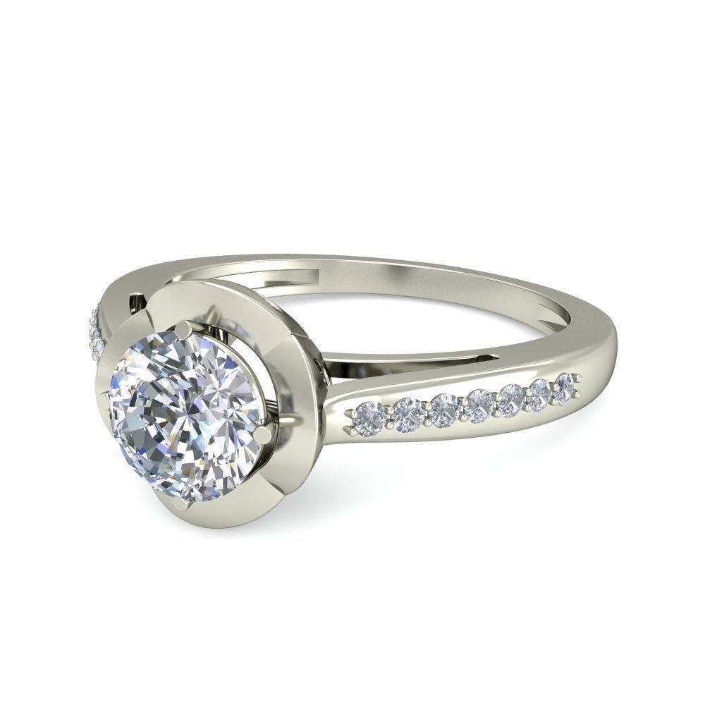 Women solitaire ring 3dm stl render detail 3D print model 3D print model_4