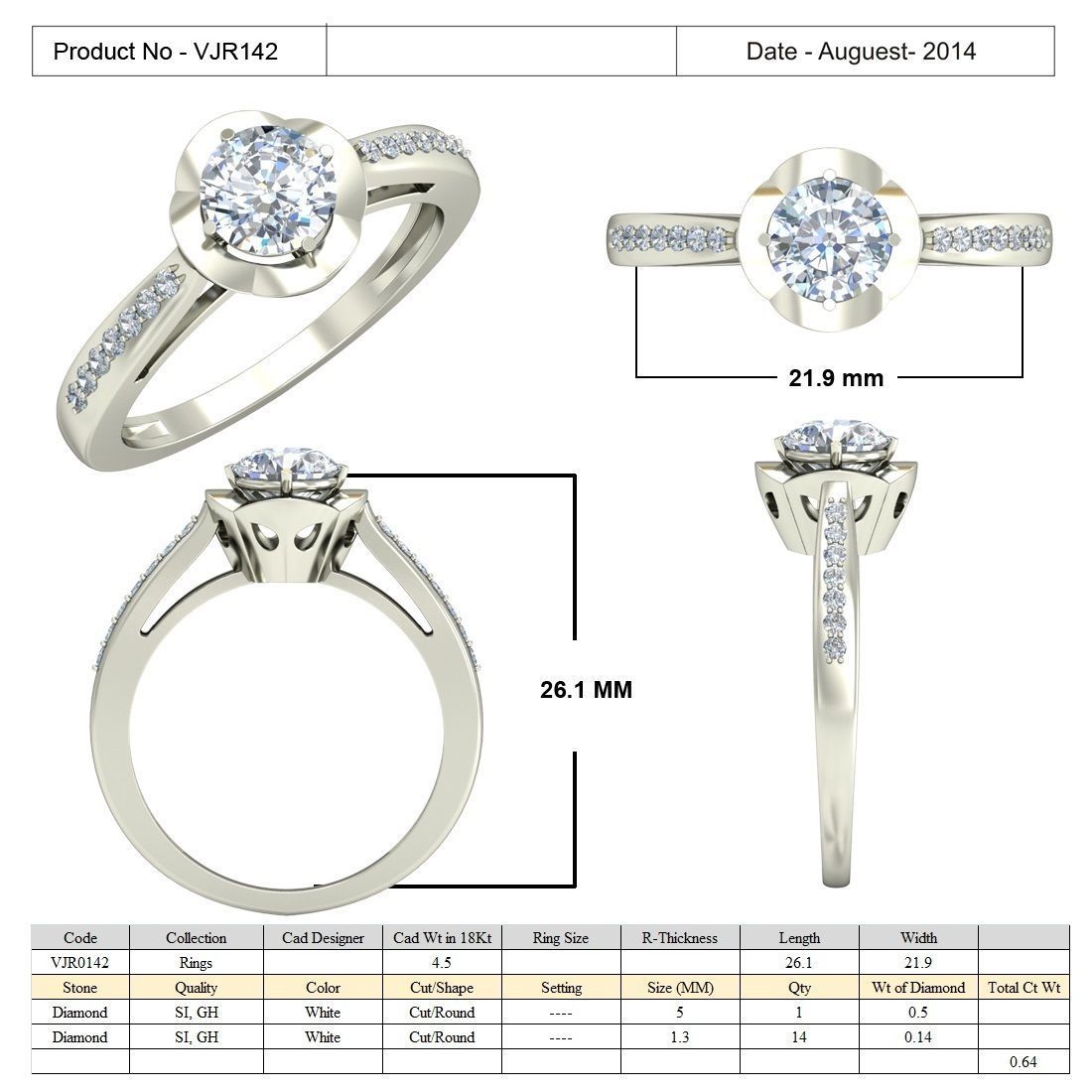 Women solitaire ring 3dm stl render detail 3D print model 3D print model_5