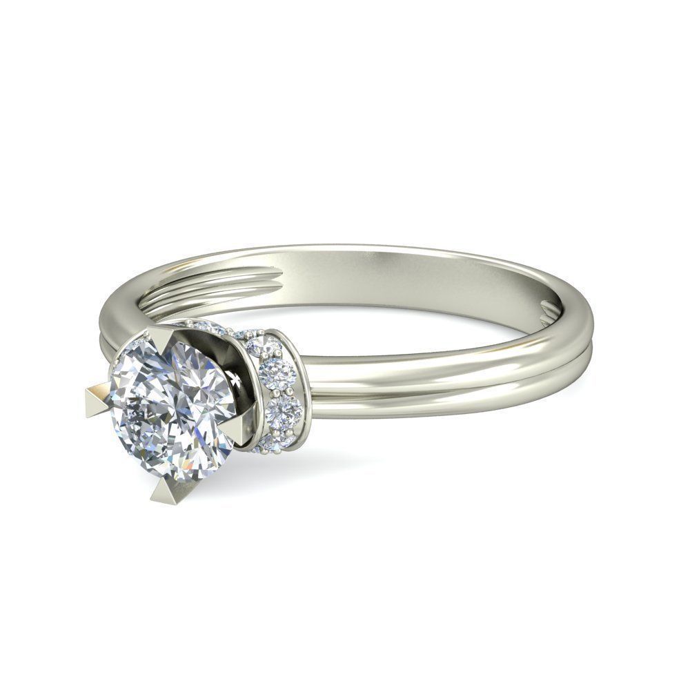 Women solitaire ring 3dm stl render detail 3D print model 3D print model_4