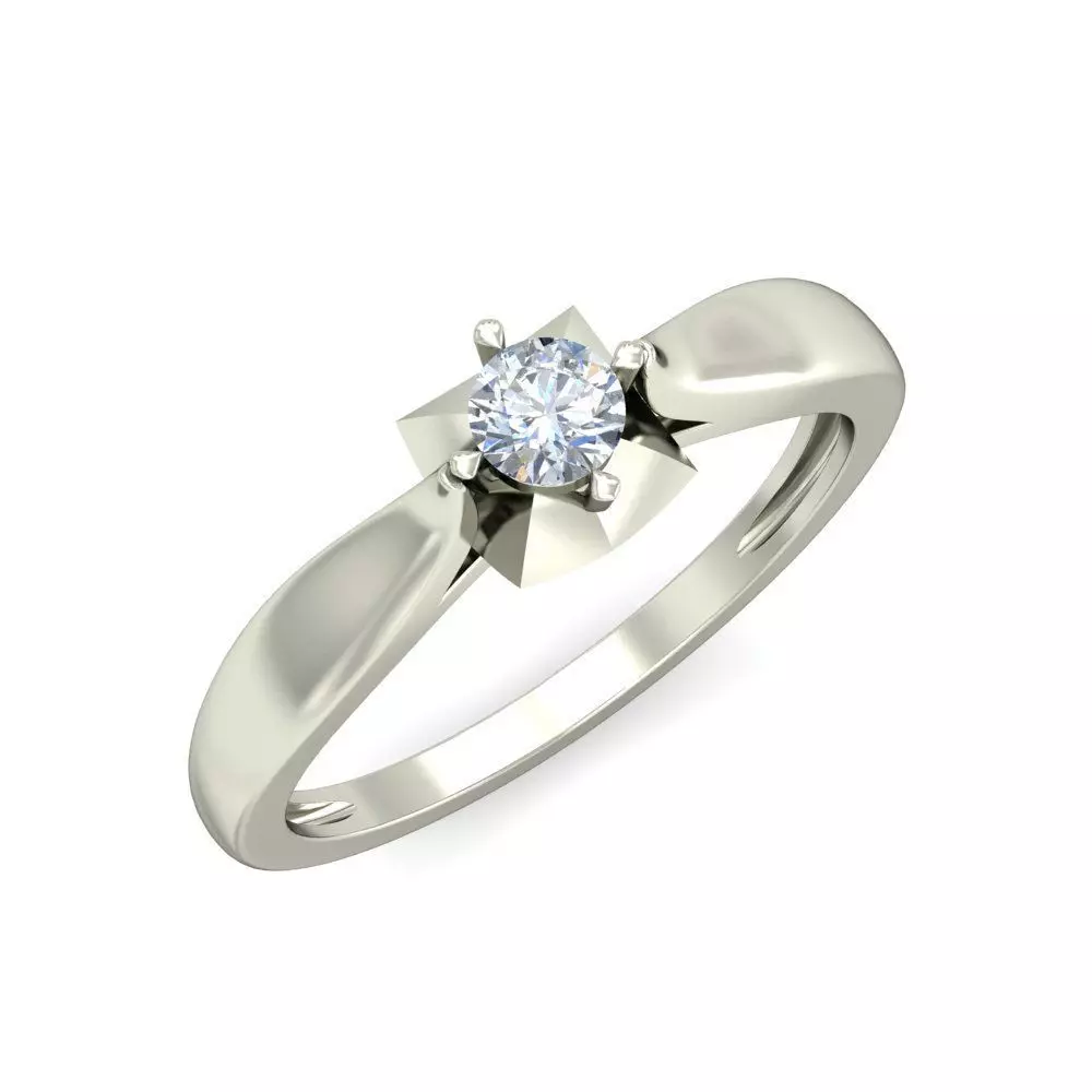 Women solitaire ring 3dm stl render detail 3D print model 3D print model_0