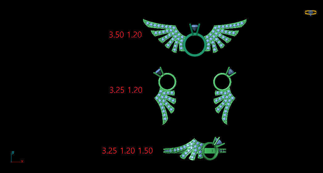 Angel wing gold silver set 3D printing model 3D print model_5