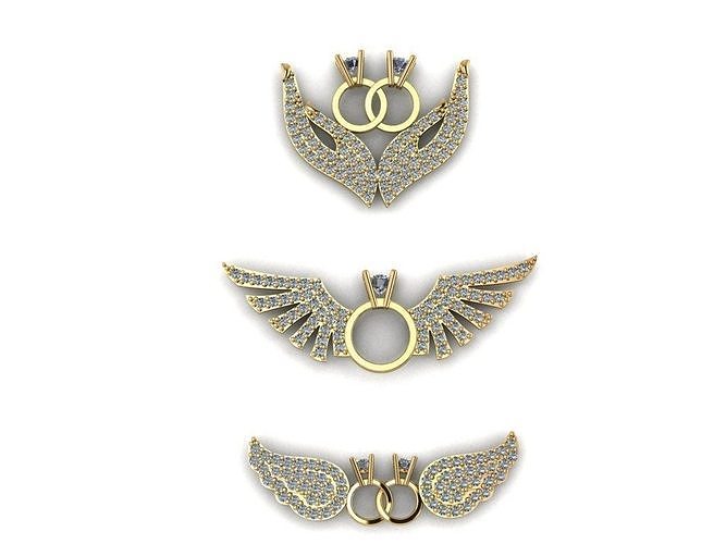 Angel wing collection Gold Silver 3D printing model 3D print model