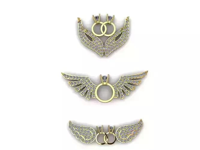 Angel wing collection Gold Silver 3D printing model 3D print model
