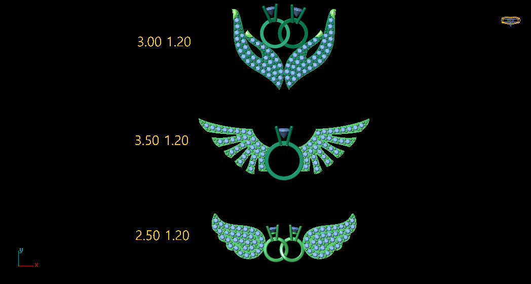 Angel wing collection Gold Silver 3D printing model 3D print model_4