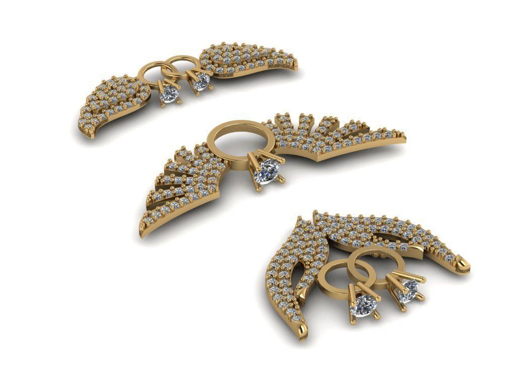 Angel wing collection Gold Silver 3D printing model 3D print model_1