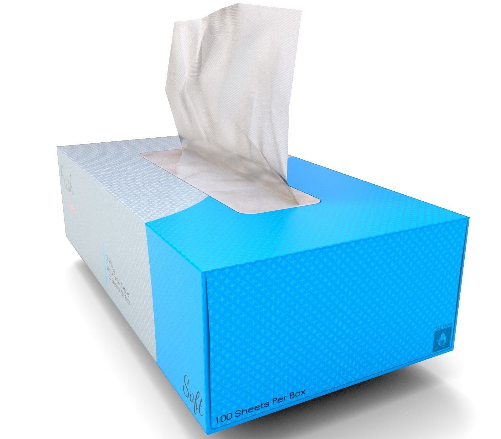 Facial Tissue Box - Game Ready - VR AR Low-poly 3D model_5