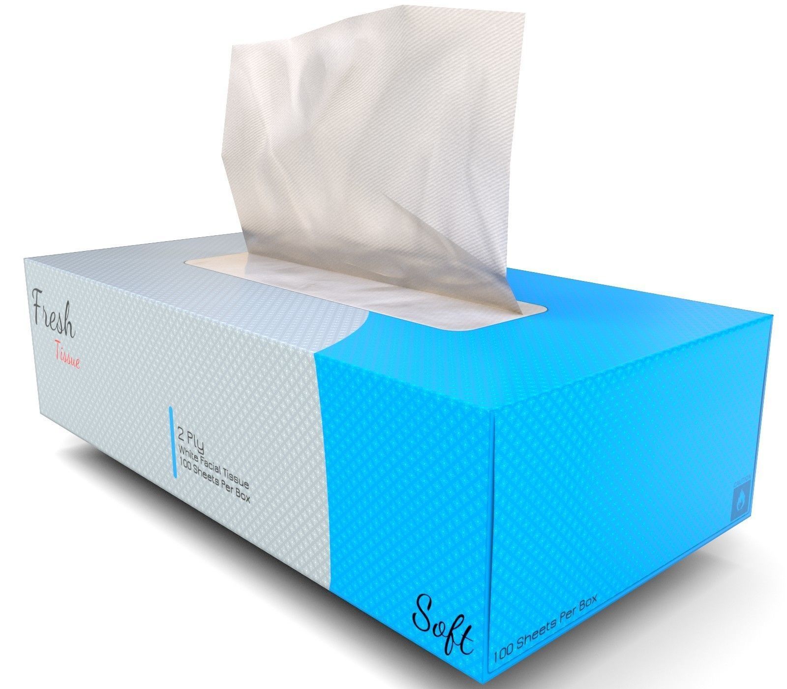 Facial Tissue Box - Game Ready - VR AR Low-poly 3D model_11