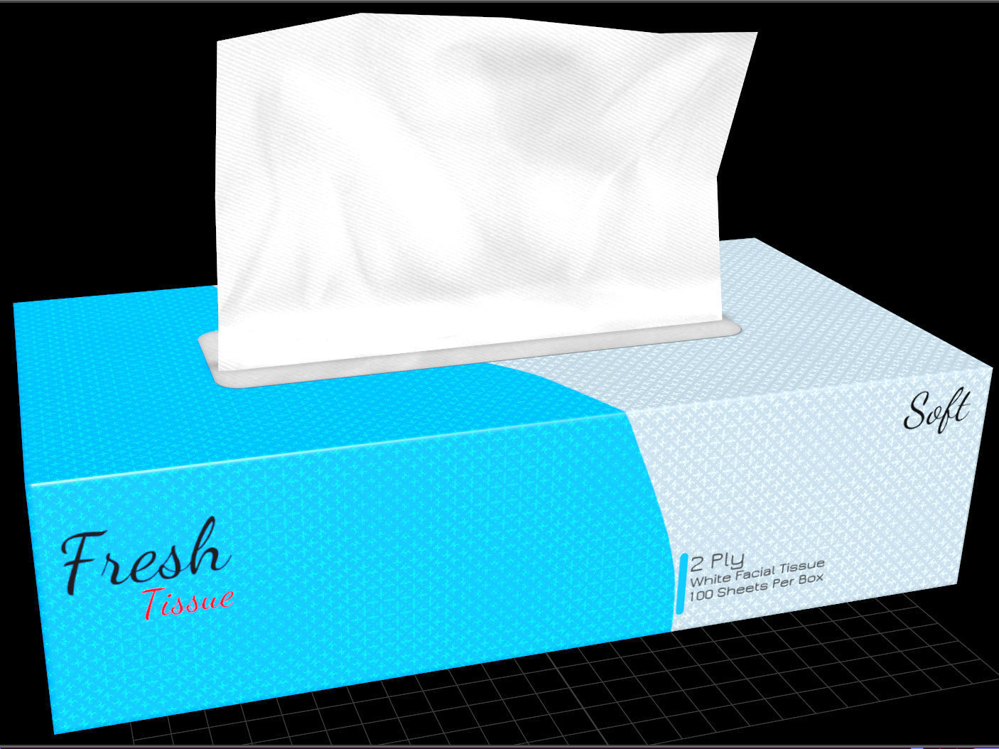 Facial Tissue Box - Game Ready - VR AR Low-poly 3D model_8