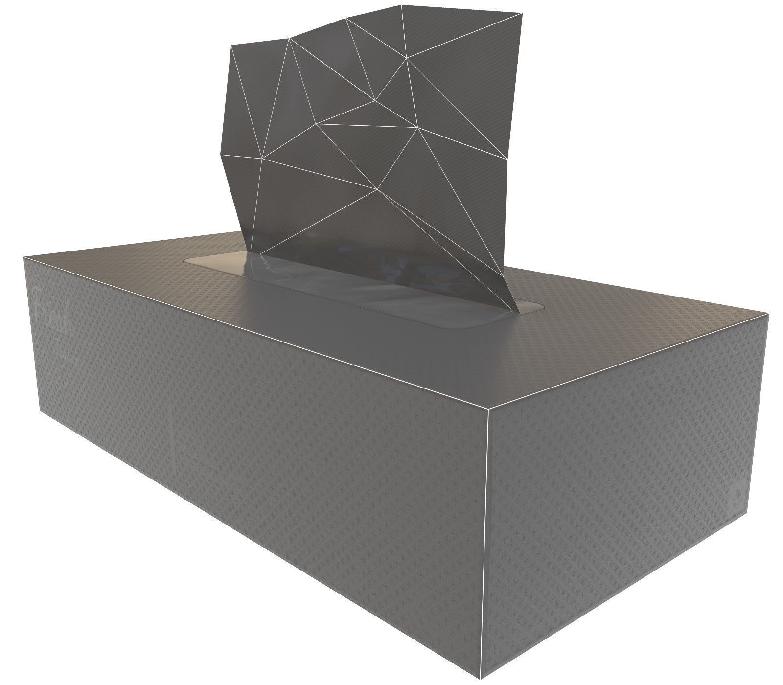 Facial Tissue Box - Game Ready - VR AR Low-poly 3D model_1