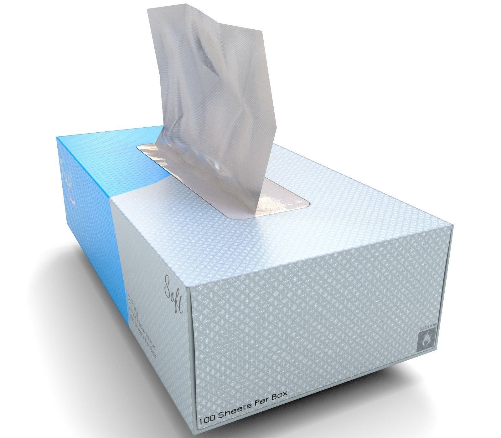 Facial Tissue Box - Game Ready - VR AR Low-poly 3D model_3