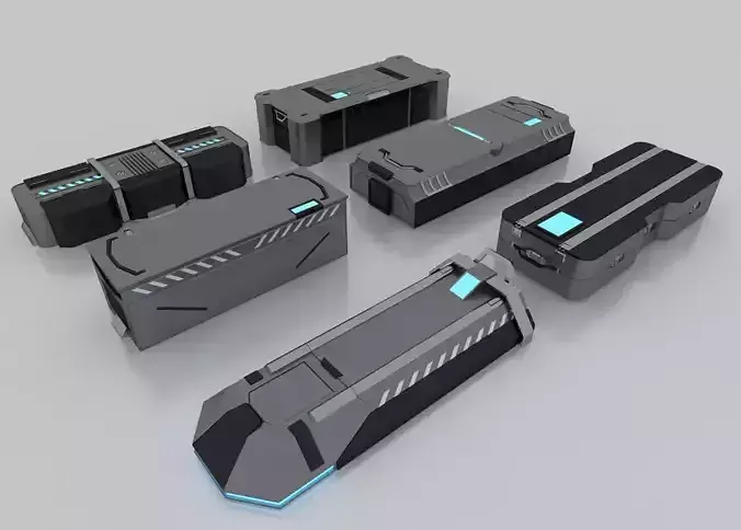 SCI FI CRATE MODEL 3DS MAX x 6