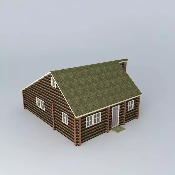 Log house Free 3D model_0