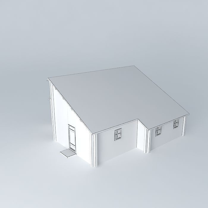 Log house Free 3D model_4