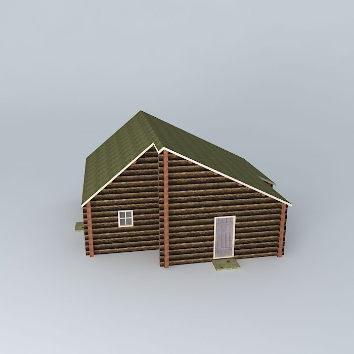 Log house Free 3D model_2