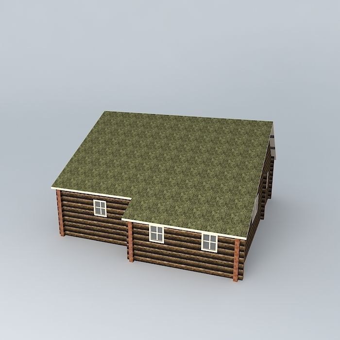 Log house Free 3D model_1
