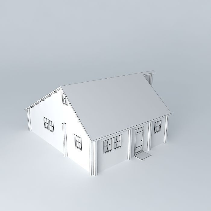 Log house Free 3D model_3