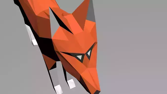low poly fox in polygons