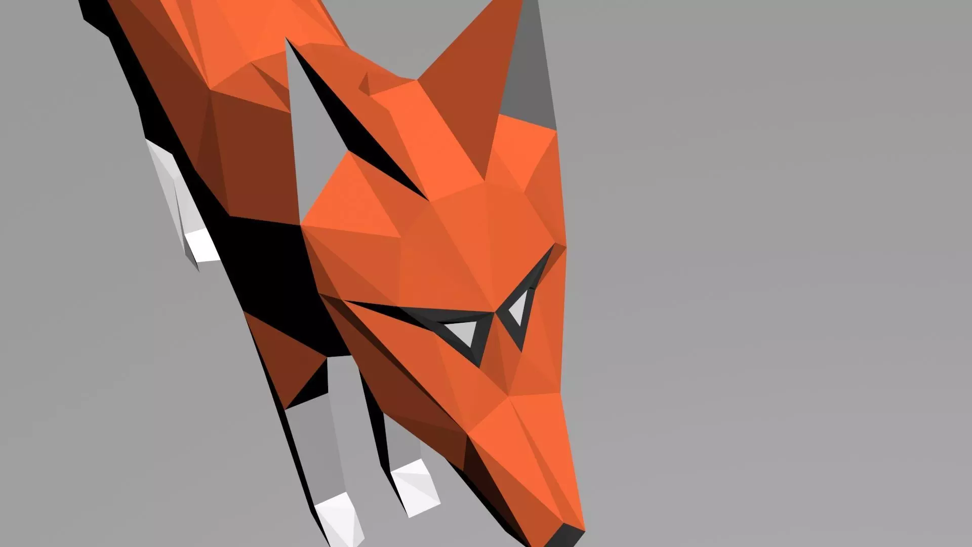 low poly fox in polygons Low-poly 3D model