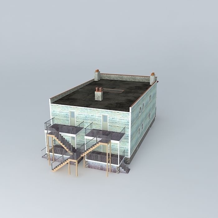 4 - Plex two story house Free 3D model_1