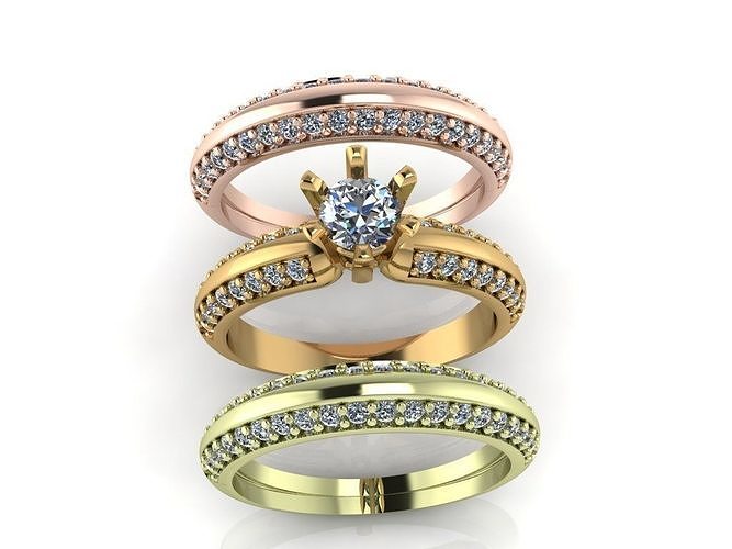 Gold Silver Rings 3D printing  3D print model