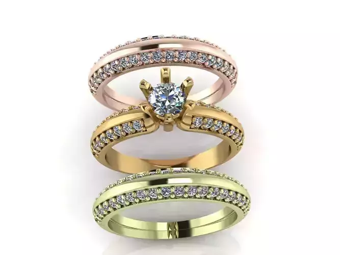 Gold Silver Rings 3D printing 