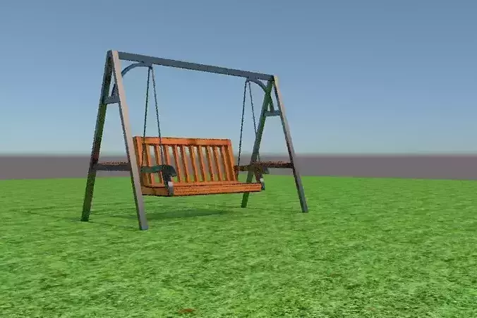 Swing wooden in grass