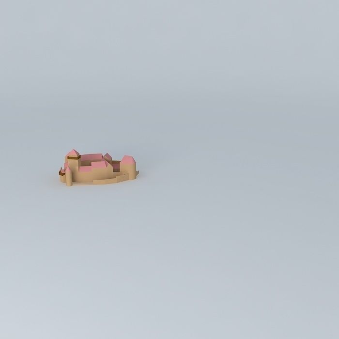 Card Model Castle Free 3D model_2