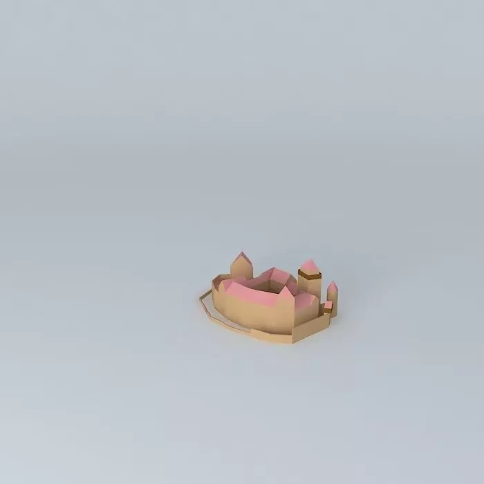 Card Model Castle Free 3D model_0