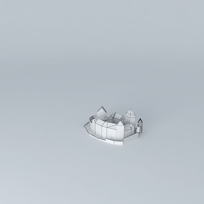 Card Model Castle Free 3D model_3